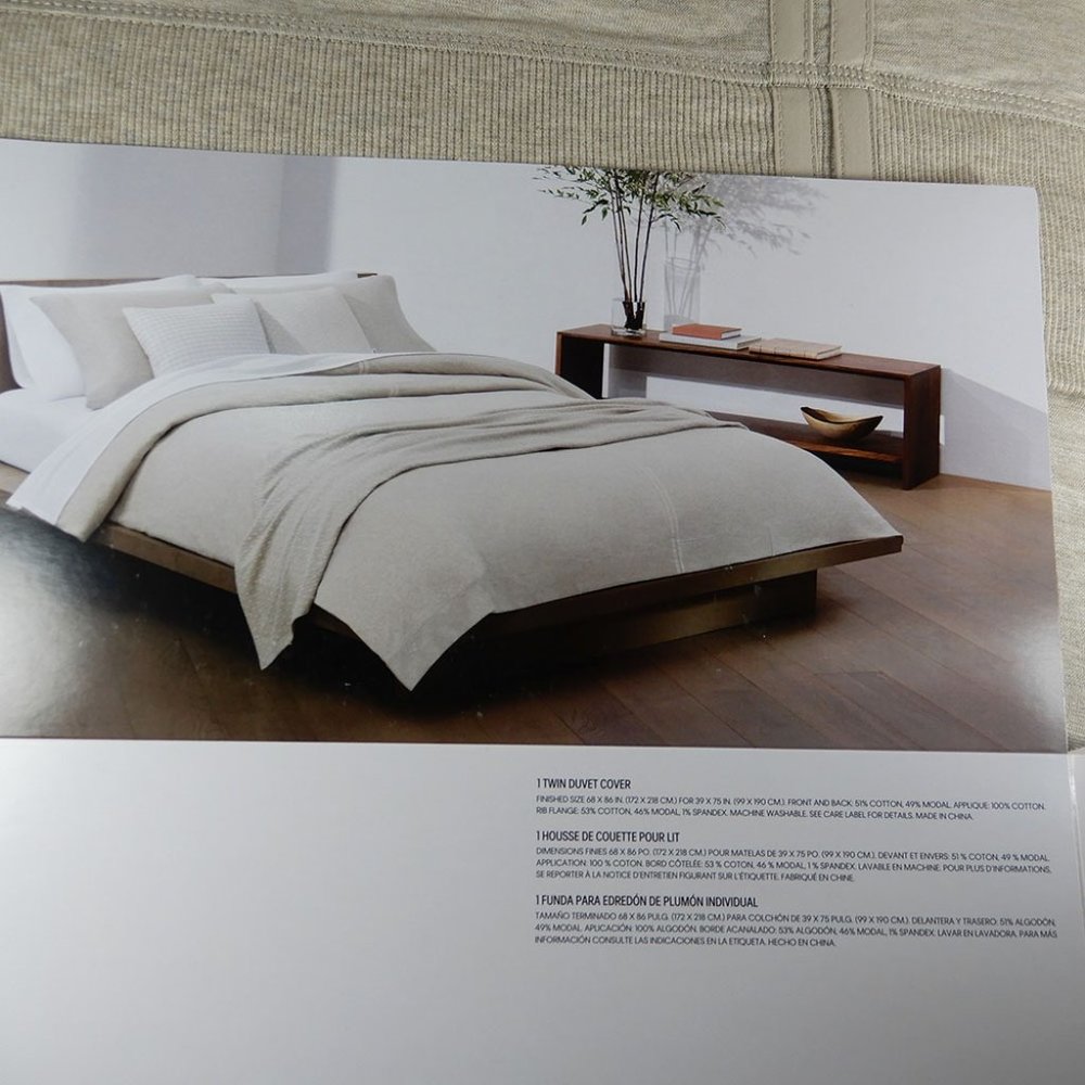 CALVIN KLEIN Modern Cotton Twin DUVET COVER Jogger Beige Cotton Modal NEW $129